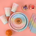 thumbnail image 3 of missunny-201pcs Party Supplies Paper Plates & Napkins Cups Silverware Serves 25 Sets for Wedding Bridal Shower Engagement Birthday Parties (Colorful, 9.45 x 9.45 x 4.72 inches), 3 of 5