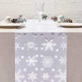 thumbnail image 1 of Chmadoxn Décorations de Noël, Ornements de Noël, Flocons de Neige Chemin de Table de Noël Tissu Velours Chaud Polyester Drapeau de Table Année Imprimé Fête de Noël Rassemblement Drapeau de Table Housses de tables, 1 of 6
