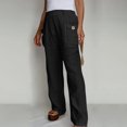 thumbnail image 5 of Birdeem Womens Solid Color High-Waist Loose Womens Wide Leg Pants, 5 of 5