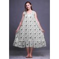 thumbnail image 3 of Bimba White8 Robe de Nuit en Coton à Imprimé Floral pour Femmes, Sans Manches, Tenue de Nuit, Robe Maxi, Moyen, 3 of 6