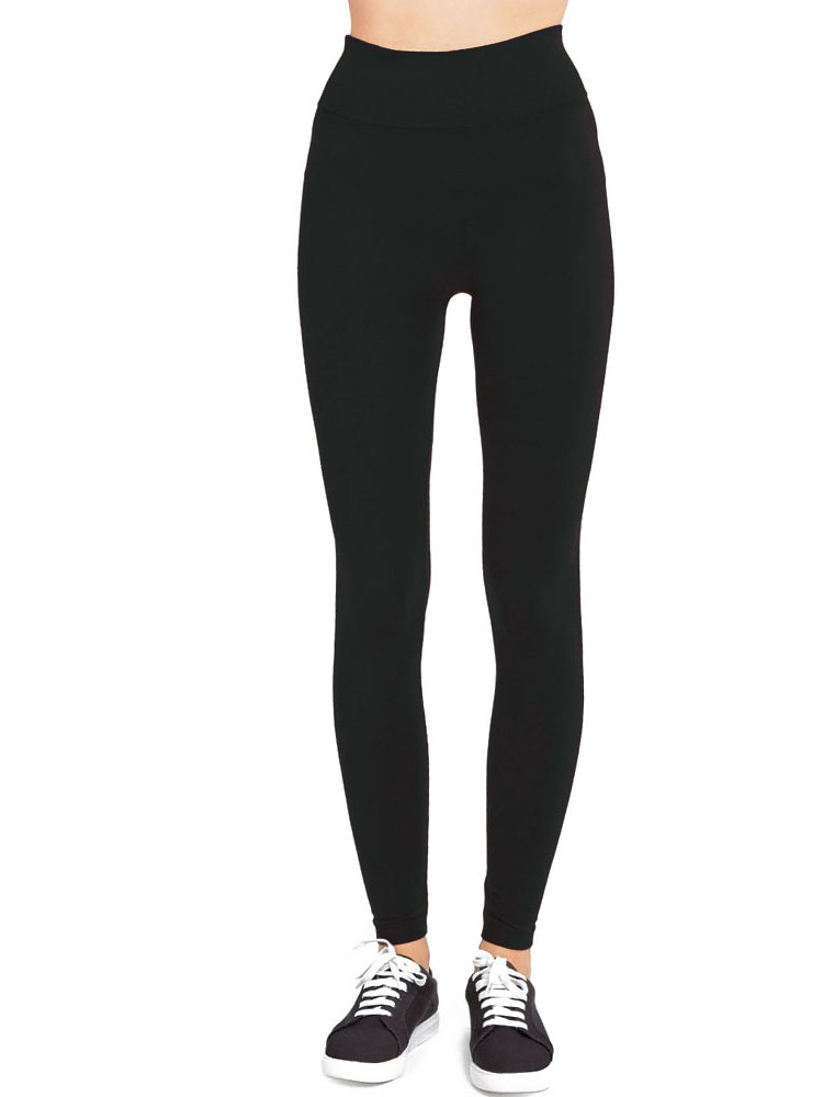LAVRA Women's Regular Sized Full Length Leggings-Black