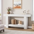 thumbnail image 1 of Longue Table Console, Table de Canapé Style Ferme à 2 Niveaux derrière le Sofa, Console d'Appoint Rectangulaire avec Rangement pour Couloir, Vestibule, Entrée, 1 of 5