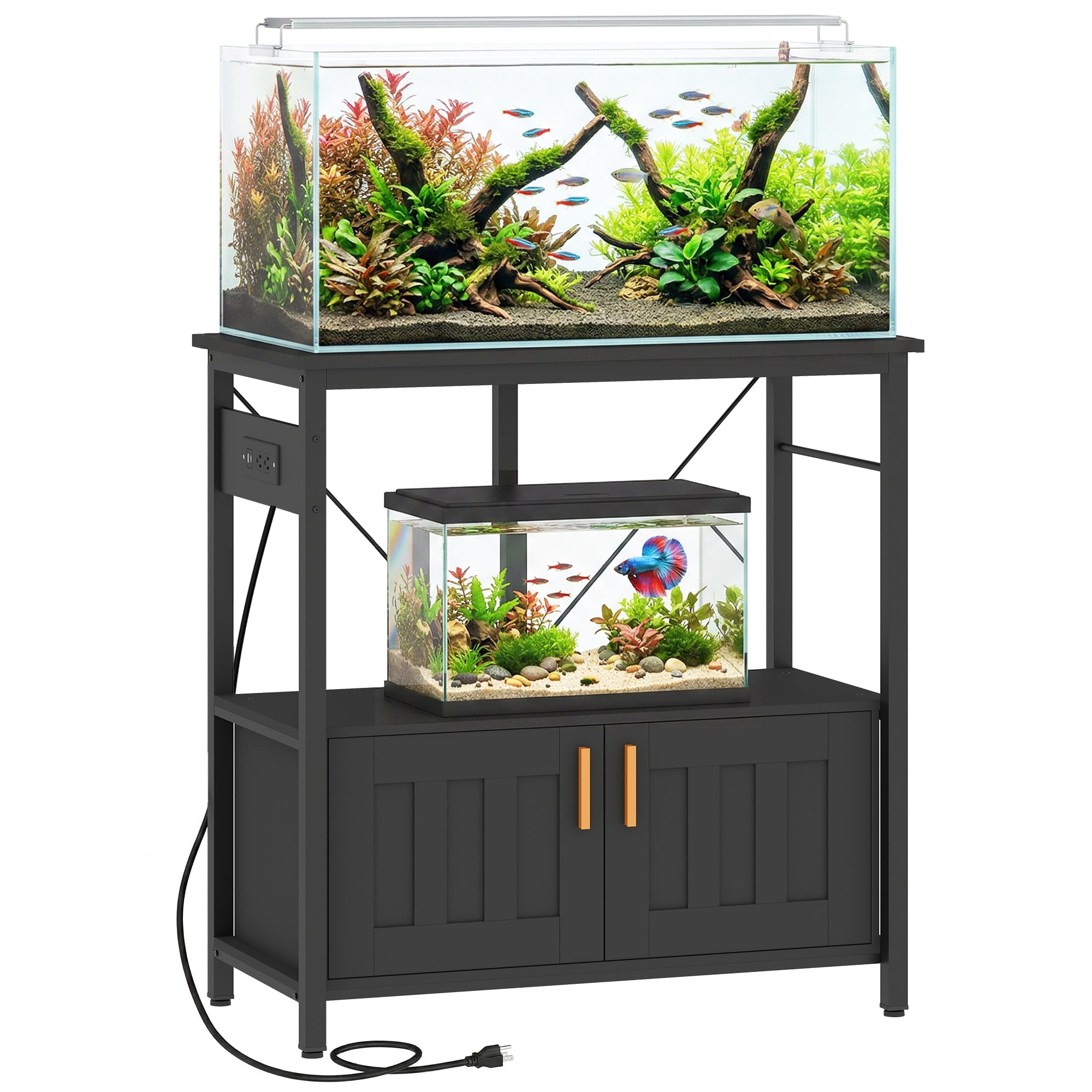 PawHut 20-29 Gallon Fish Tank Stand Aquarium Stand 330 LBS Capacity Black