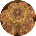 thumbnail image 1 of Ahgly Company Tapis Rond Lavable en Machine Intérieur Transitionnel Brun Selle, 7 Pieds Rond, 1 of 7