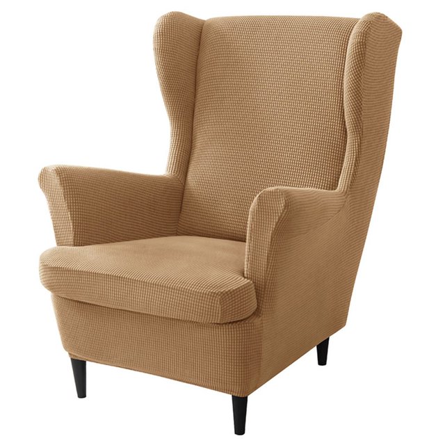 CHOK 2024 Wing Chair Slipcover Chair Covers For Wingback Chairs Stretch Sofa Cover Furniture Protector Couch Soft With Elastic Bottom-Pink-Chair Cover