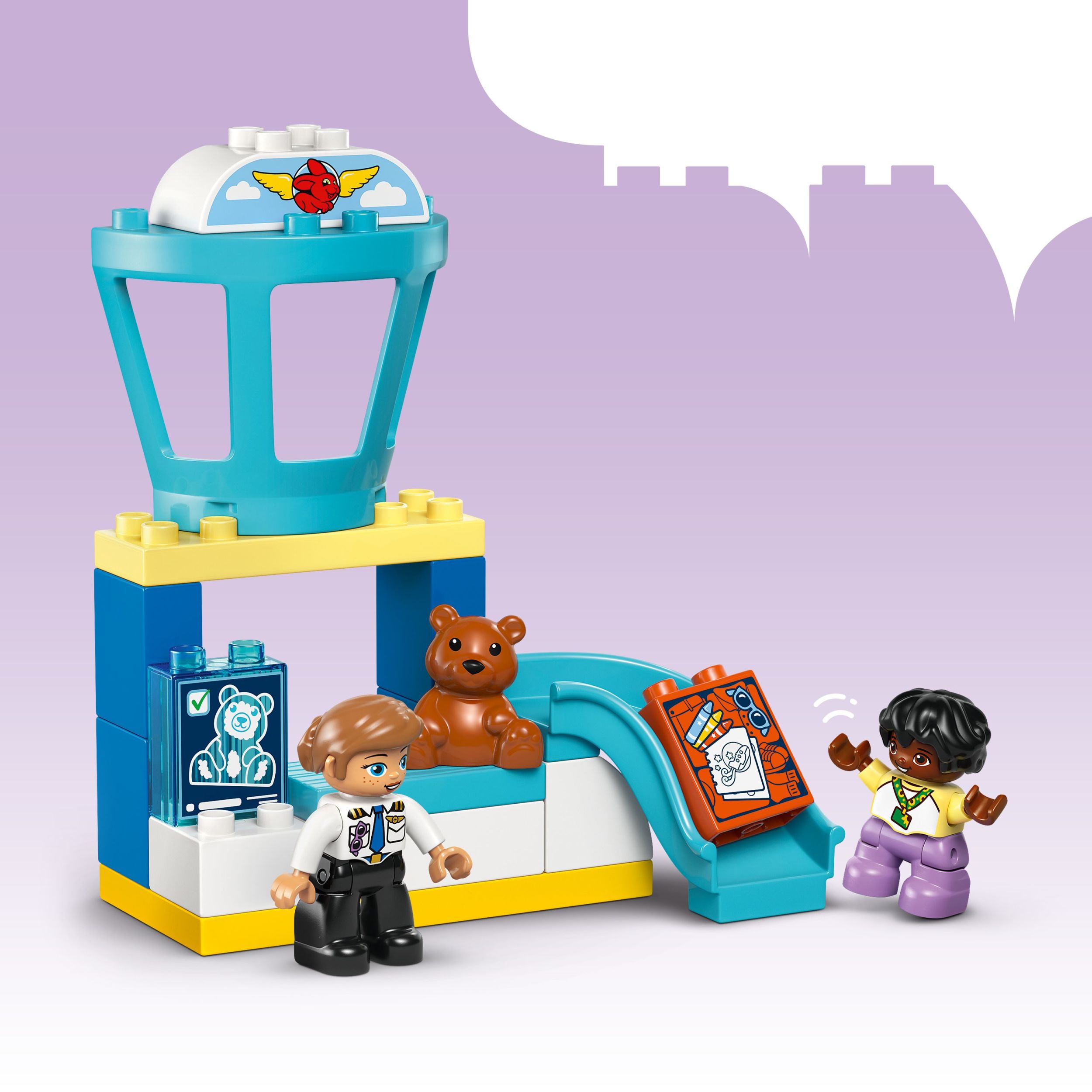 LEGO DUPLO Town First Time at the Airport Building Toy - Learning Play Set for Boys & Girls Ages 1.5+ - Little Ones Use Building Blocks to Explore Emotions - Toddler Gift Idea for Birthdays - 10443