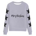 thumbnail image 4 of Pisexur Chandails en Molleton de Noël pour Femmes Manches Longues Col Rond Mode Étoiles Imprimé Vacances Pull Décontracté Ample Automne, 4 of 4