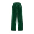 thumbnail image 3 of Plebaso Womens Velvet Pants Elastic Waist Drawstring Lounge Pants Straight Leg Trousers with Pockets, 3 of 5
