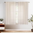 thumbnail image 1 of Curtainking Rideaux à Pattes Arrière 63 Pouces Beige Brut Rideaux Filtrant la Lumière Salon Chambre Draperies Poche pour Tringle Lin Rideaux Style Ferme Lot de 2, 1 of 7
