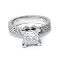 thumbnail image 3 of 2 7/8ct Princess Cut Pave Diamond Engagement Ring 14K White Gold, 3 of 3