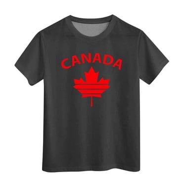 Tween Canada Shirts for Boys Girls Maple Leaf Printed Short Sleeve Boys Shirts Casual Boys Summer Top Clothes Toddler Boy Shirts 10-11 Years