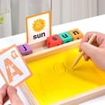 thumbnail image 4 of BKER Sand Trays For Classroom Wood Montessoris Sand Tray Sand Writing Alphabet Sensory Toy | Early Education Learning Tools With 36 Cards Homeschool Numbers Writing Games For Kids, 4 of 6