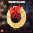 thumbnail image 3 of Costway 48 Inch Pre-Lit Christmas Wreath with 200 LED Lights Red Bow Hanging Hooks, 3 of 10