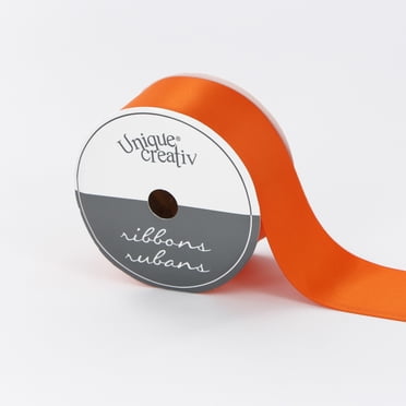 UNIQUE CREATIV Satin Ribbon 38 mm (1.5 in) × 3.65 m (1½ in × 4 yd), Orange, 3.66 m (12 ft)