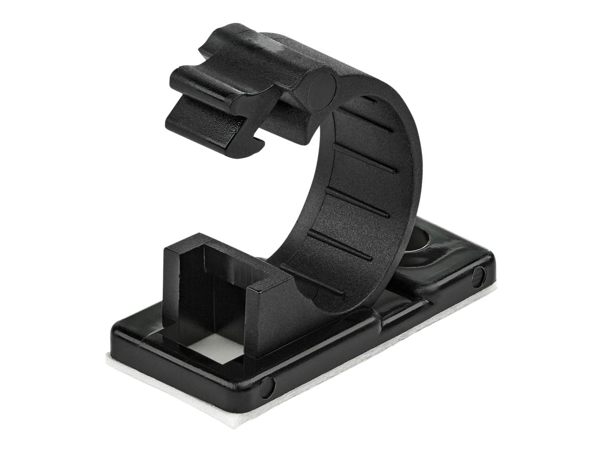 StarTech.com 100 Adhesive Cable Management Clips Black, Network/Ethernet/Office Desk/Computer Cord Organizer, Sticky Cable/Wire Holders, Nylon Self Adhesive Clamp UL/94V-2 Fire Rated - Nylon 66 Plastic - TAA (CBMCC2) - Cable clips - black - TAA Compliant (pack of 100)