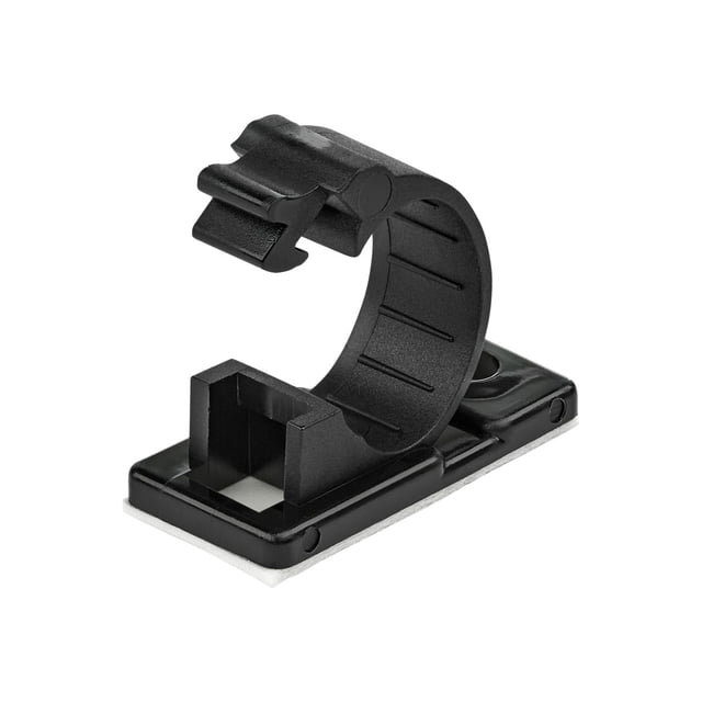 StarTech.com 100 Adhesive Cable Management Clips Black, Network/Ethernet/Office Desk/Computer Cord Organizer, Sticky Cable/Wire Holders, Nylon Self Adhesive Clamp UL/94V-2 Fire Rated - Nylon 66 Plastic - TAA (CBMCC2) - Cable clips - black - TAA Compliant (pack of 100)