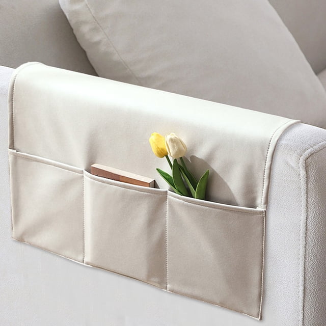 ZENGHUIJ Couch Arm Covers,Pet Armchair Slipcover For Couch With 3 Pockets For TV Remote Control,Non-Slip Sofa Arm Covers Washable Sofa Armrests Covers For Living Room