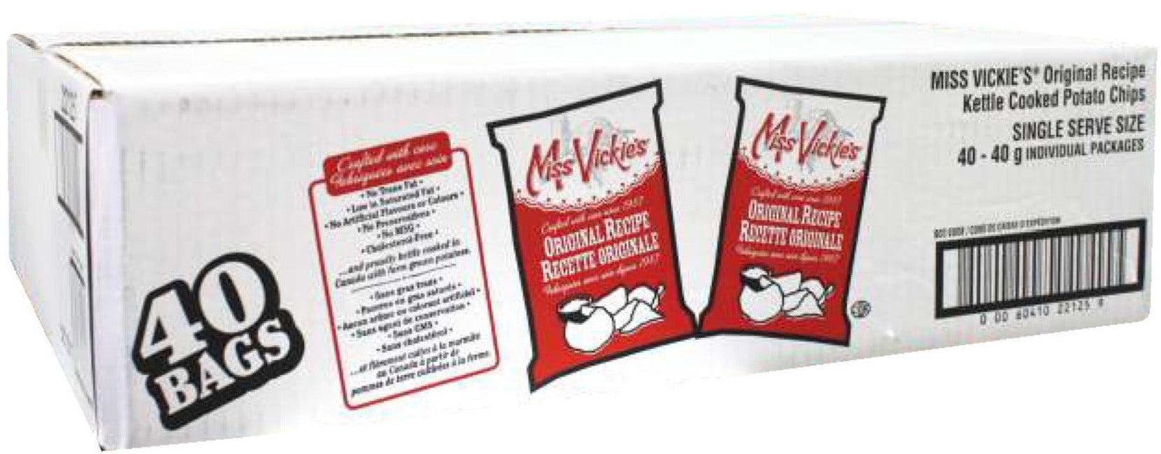 Miss Vickies Original Recipe Kettle Cooked  Potato Chips, 40 Gram Pack of 40