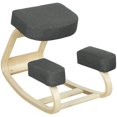 thumbnail image 1 of HOMCOM Chaise Ergonomique à Genoux, Tabouret à Genoux en Bois, Gris Foncé, 1 of 10
