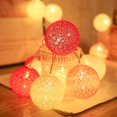 thumbnail image 4 of Light Ball Cotton Decoration String Light Hanging String Lamp for Party Wedding  3pcs Batteries  Flashing  Green, 4 of 10