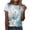 Bleu Clair, variante sur T-shirts à Manches Courtes pour Femmes Dames Mode Décontractée Imprimé Col Rond Ample T-Shirt à Manches Courtes Haut Chandail T-Shirts pour Femmes Manches Courtes Hauts à Manches Courtes pour Femmes