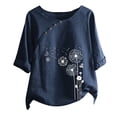 thumbnail image 4 of DPTALR Women Casual Button Floral Print Short Sleeve T-Short Blouse Tops, 4 of 4