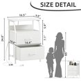 thumbnail image 3 of Eunos Petite Table de Chevet avec Station de Charge pour Chambre, Commode Blanche avec Étagères de Rangement, 3 of 7