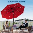 thumbnail image 2 of Yiwa 10ft Solar Patio Umbrella Offers a 3-Tier Design With Built-In Led Lights, Easy Crank And Push Button Tilt, Vented Top, And 8 Durable Ribs, Making It Ideal For Your Pool, 2 of 7