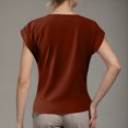 thumbnail image 4 of Summer T Shirts for Women V-Neck Short Sleeve Casual Tops Solid Color Basic Tees, 4 of 4