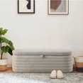 thumbnail image 1 of KOSSMAI Upholstered Tufted Strip Storage Bench Ottoman 45.5" For Living Room Bed Room Office Entry Gray, 1 of 9