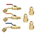 thumbnail image 2 of Valve à Bille de Réfrigérant, Connexion Facile Haute Valve à Bille de Climatisation 6 Pcs Faible Perméabilité pour Tuyaux de Charge de Réfrigération R410A R134A, 2 of 8