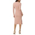 thumbnail image 3 of INSPIRE CHIC Women's Square Neck Long Sleeve Slim Fit Ribbed Knit Bodycon Midi Sweater Dress, 3 of 6