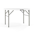 thumbnail image 1 of 48" Round Bi-Fold Granite White Plastic Banquet and Event Folding Table with Carrying Handle, 1 of 9