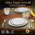 thumbnail image 4 of 600 Piece Gold Dinnerware Set â€“ 200 White and Gold Plates â€“ Set of 300 Gold Plastic Silverware â€“ 100 Plastic Cups â€“ Disposable Gold Dinnerware Set for Party - 100 Guests, 4 of 4