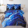 thumbnail image 1 of YST Navy Marbling 7-Piece Comforter Set, Blue Abstract Artwork, King, 1 of 4