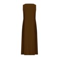 thumbnail image 4 of EQWLJWE Économies d'Été! Robes d'Été pour Femmes 2024 Décontractées Tendance, Robes pour Femmes Grande Taille en Liquidation Évasées, Robe Longue Sans Manches en Coton et Lin à Col Rond de Couleur Unie avec Poche, 4 of 5