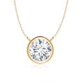 thumbnail image 1 of Angara Collier en Diamant Naturel - Collier Solitaire en Diamant Rond Serti Clos en Or Jaune 14 K pour Femmes, 1 of 10