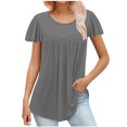 thumbnail image 1 of FAIWAD Tunique d'Été pour Femme à Manches Courtes, Col Rond, T-Shirt Décontracté Plissé, Ample et Fluide, 1 of 5