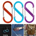 thumbnail image 3 of LJNYFDC Camping Gear Accessory 2Pcs Colored Carabiner Zipper Lock Clips Strong Load bearing Portable Camping Keyring S shaped Carabiners, 3 of 6