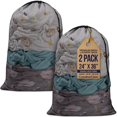 thumbnail image 1 of Canadian Linen Large Mesh Laundry Bags 24”x36” 2 Pack, Drawstring Clothes Organizer Waterproof Fabric Travel Bag Washable Laundry Basket Storage Bag Durable Hamper Home College Dorm Camp Closet, Black, 1 of 10
