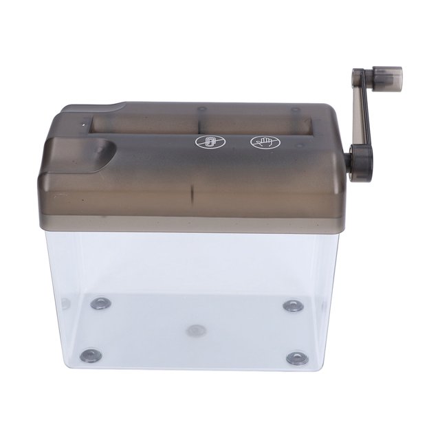 Anggrek Portable Manual Paper Shredder, Strip Cut Shredder, Compact Structure, with Hand Crank, Transparent, 1 Count