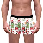 FhsagQ Underwear Men Underwear Men's Christmas Print Breathable Underwear Breathable Underwear for Men Briefs Super Fit Men's Underwear Boxers Briefs Super Fit White L