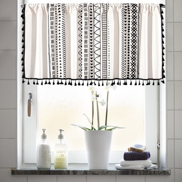 Daisyyozoid Nouvelles Arrivées Cantonnières Rideaux pour Fenêtre de Cuisine Blocage de Lumière Panneaux de Rideaux Courts à Passe-Tringle pour Petite Fenêtre Salle de Bain sous-Sol