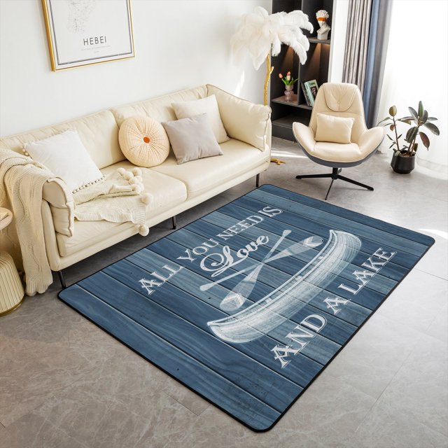 Erosebridal Rustic Farmhouse Area Rugs For Living Room 6'6" x 4'11", Sailboat Bedroom Decor, Paddle Decor