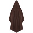 thumbnail image 2 of Fldy Kids Renaissance Hooded Cape Witch Cloak with Hood Medieval Knight Outfit Gothic Capelets Coffee M/150, 2 of 6