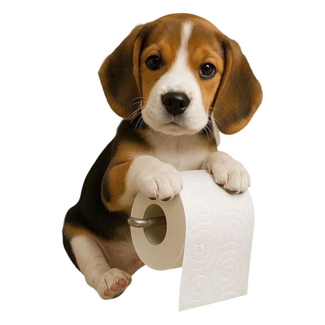 Porte-papier pour Chien Distributeur de Rouleaux de Papier Hygiénique Amusant Porte-Rouleau de Papier de Toilette Support de Rangement pour Rouleaux en Forme d'Animal Imprimé 3D Support Décoratif Mural pour Papier de Toilette pour Salle de Bain Cuisine Tapis de Séchage en Silicone