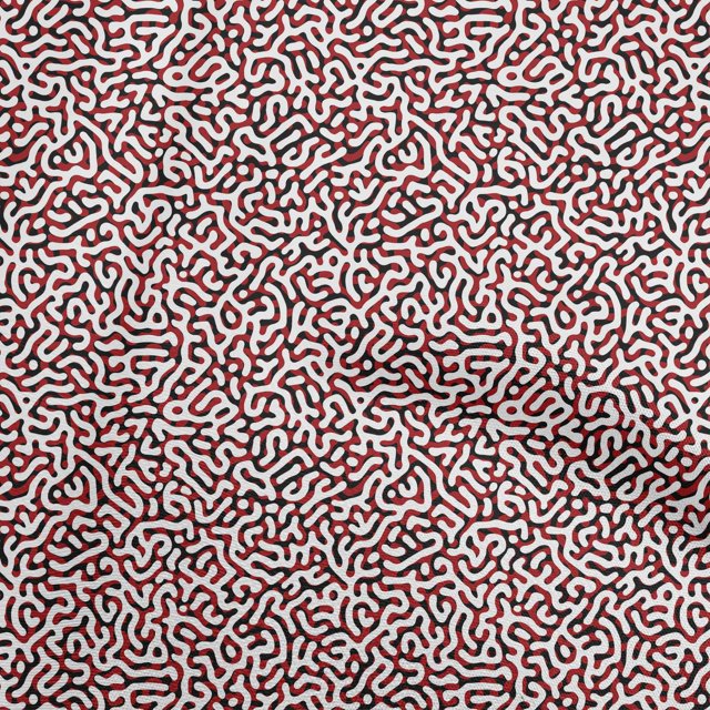 oneOone Silk Tabby Red Fabric Abstract Sewing Material Print Fabric By The Yard 42 Inch Wide