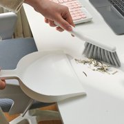 Fridja Mini Dustpan and Brush Set, Portable Small Broom with Dust Pan Handheld Hangable Broom and Dust Pan for Cleaning Desktops, Home, Kitchen, Table, Keyboards, Office, Car, Gray