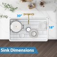 thumbnail image 3 of BeesClover Porcelain White Undermount/Drop-in Kitchen Sink – Durable Ceramic, Stain-Resistant, Easy-to-Clean, Classic Design for Modern Kitchens, 3 of 7