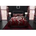 thumbnail image 3 of Red Gothic Bed Cover, Duvet or Comforter, Bloody White Goth Bedding Set,, 3 of 7